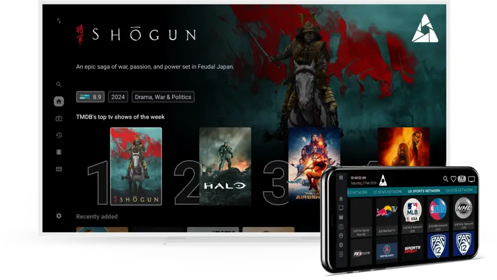 APOLLO GROUP TV App on various devices